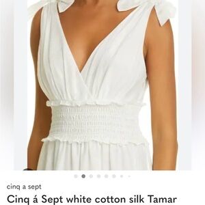 Cinq à Sept White Cotton Silk Midi Dress